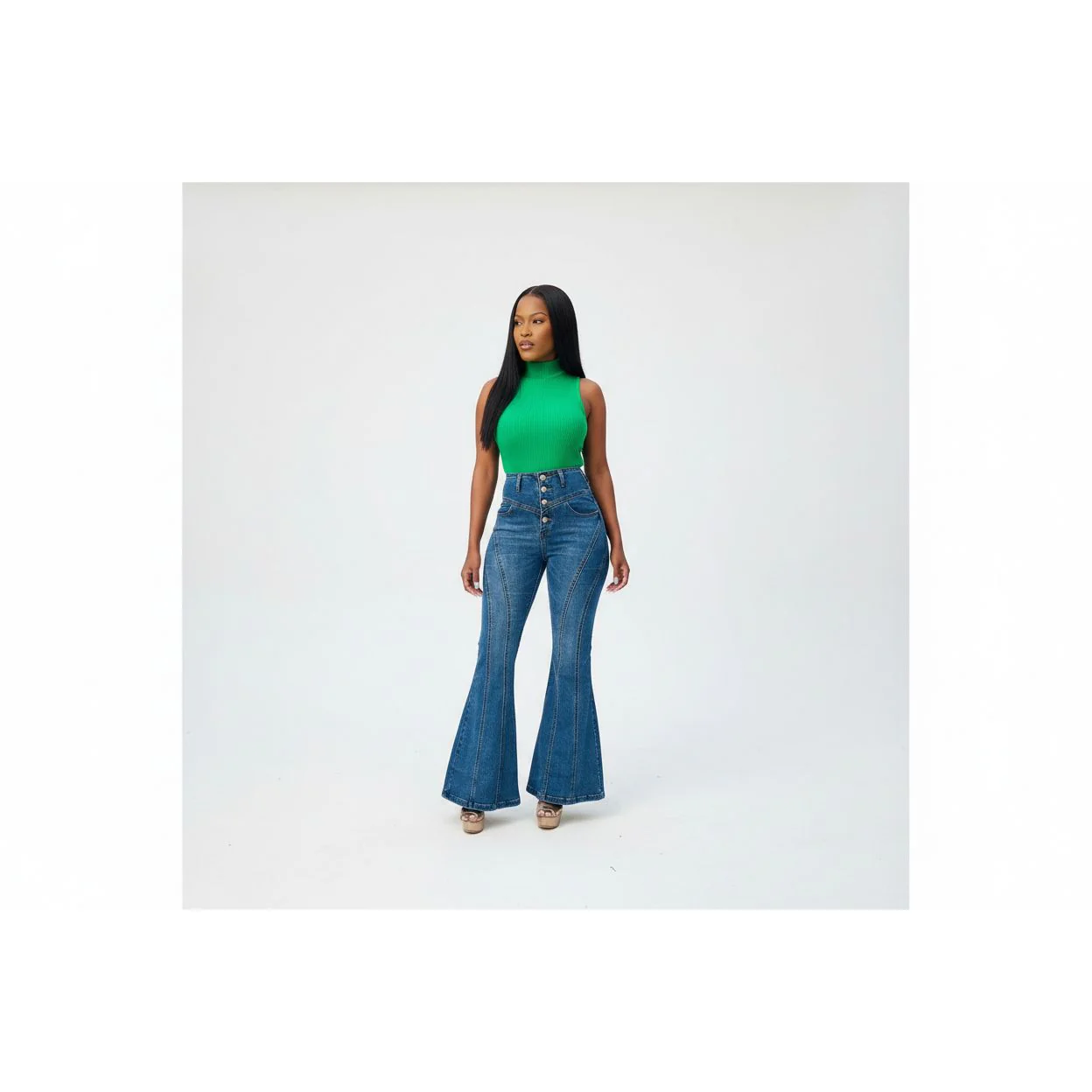 Bellbottom Boyfriend Jeans - Image 2
