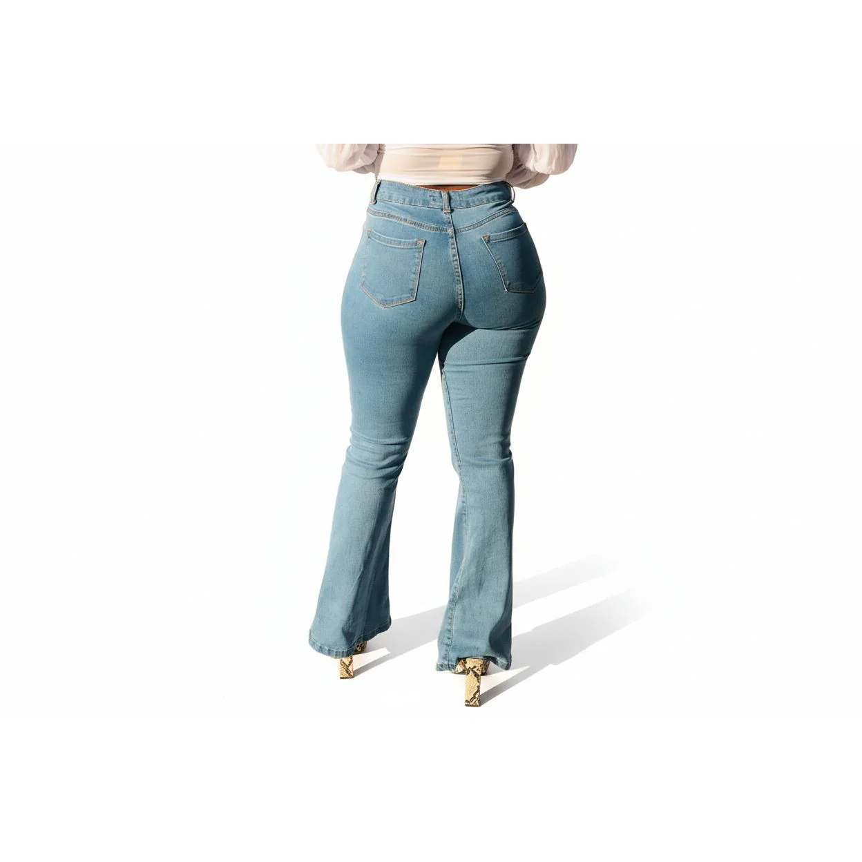 Bellbottom Button Up Boyfriend Jeans - Image 2