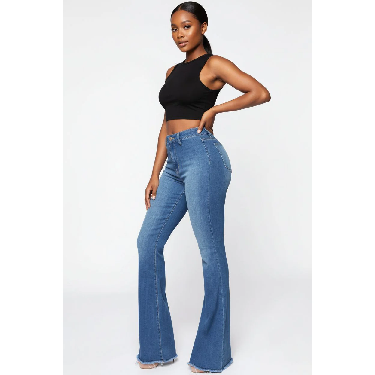 Bellbottom High Waisted Jeans - Image 4
