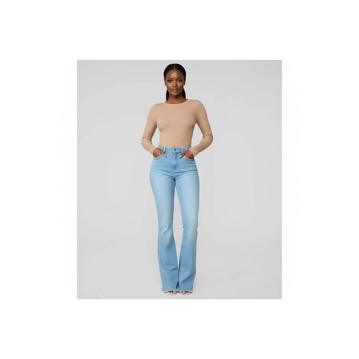 Bellbottom High Waisted Jeans - Image 6
