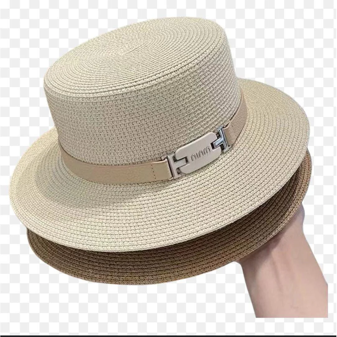 Belt Décor Sun Protection Straw Hat For Vacation. - Image 3