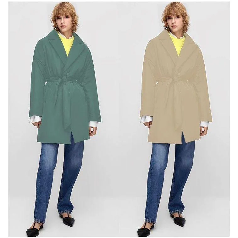 Belted Longsleeve Bomber Jacket - Image 4