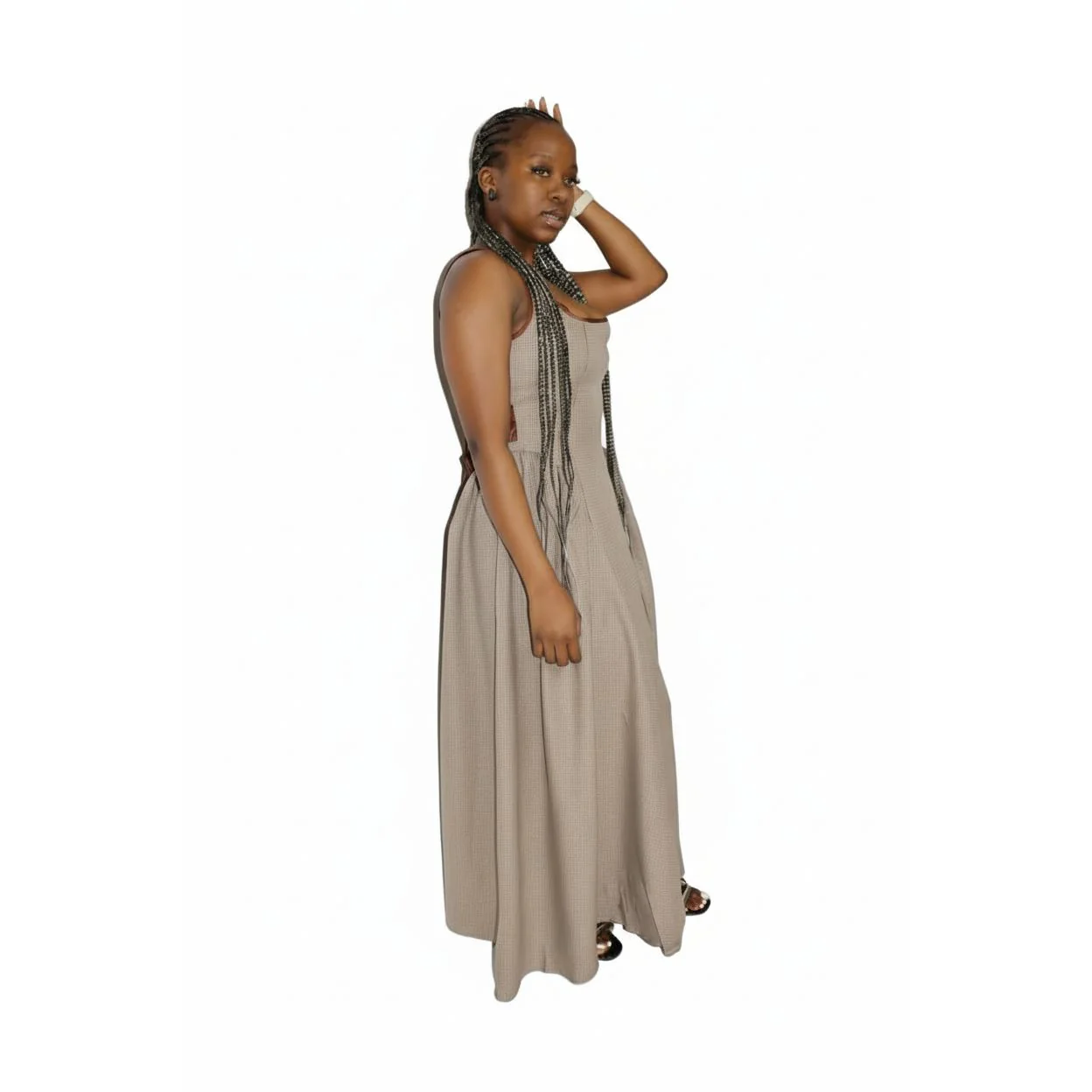 Big Back Bow Custom Pleated Plus Size Maxi Dress - Image 6
