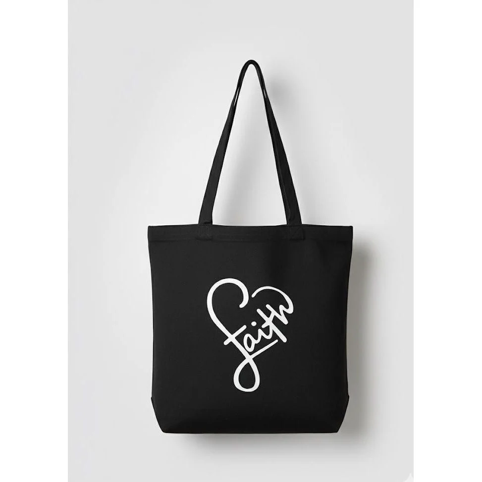 Black Graphic Print Tote Carry Bag.