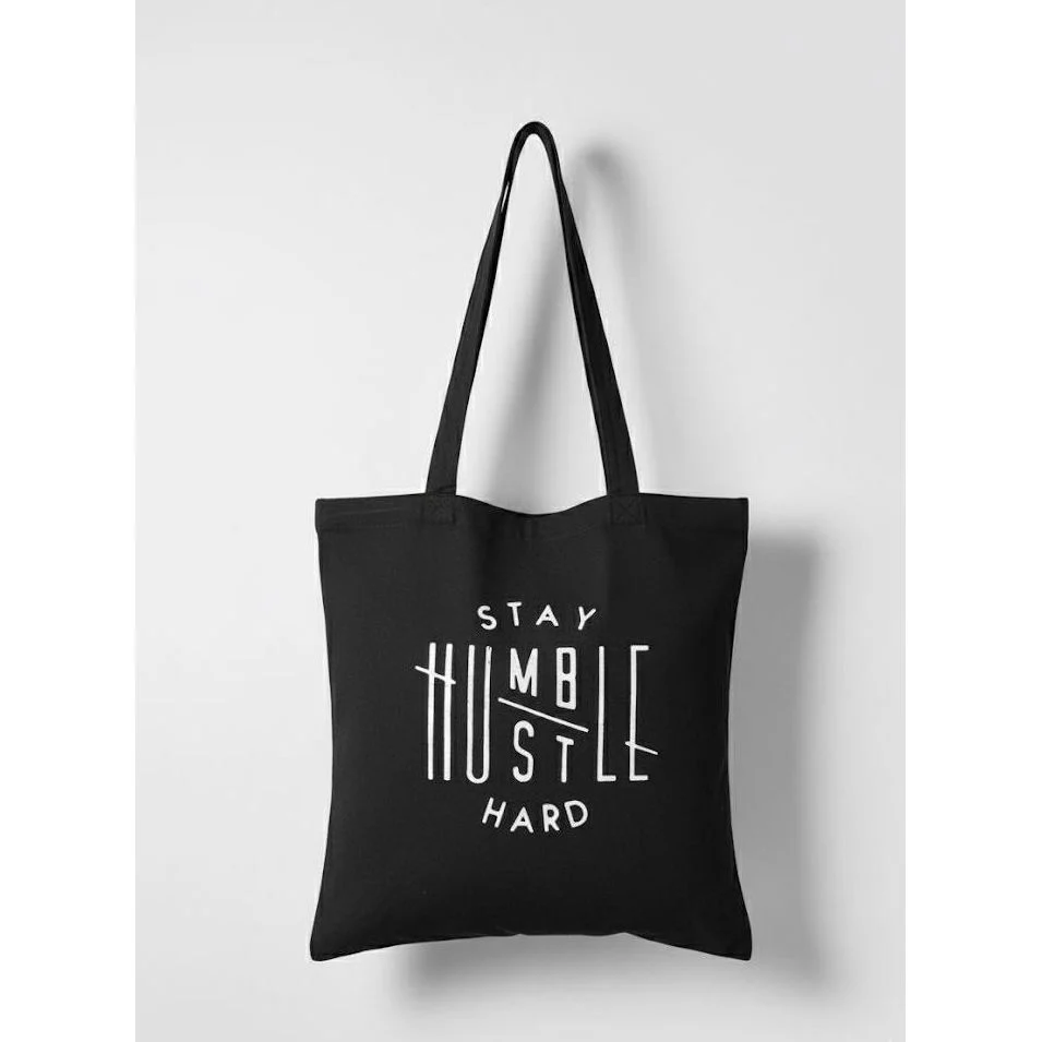 Black Graphic Print Tote Carry Bag. - Image 2