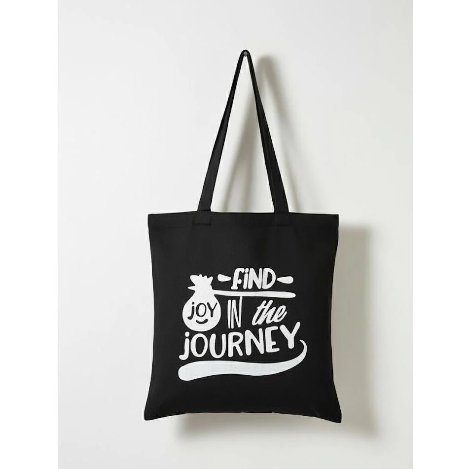 Black Graphic Print Tote Carry Bag. - Image 5