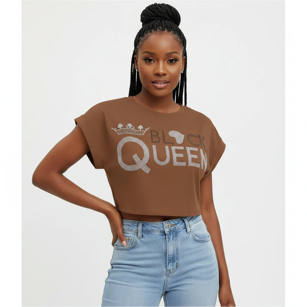 Black Queen Short Sleeve Cotton T-shirt - Image 3