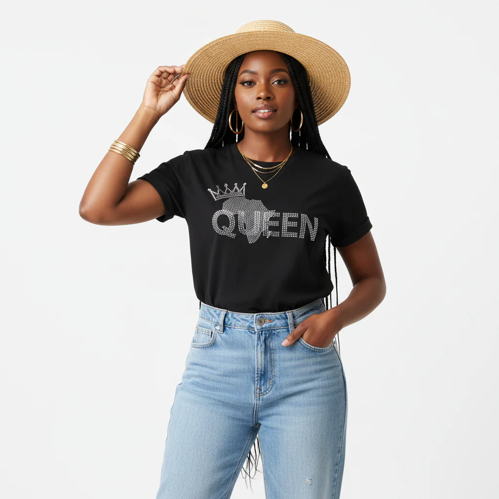 Black Queen Short Sleeve Cotton T-shirt - Image 5