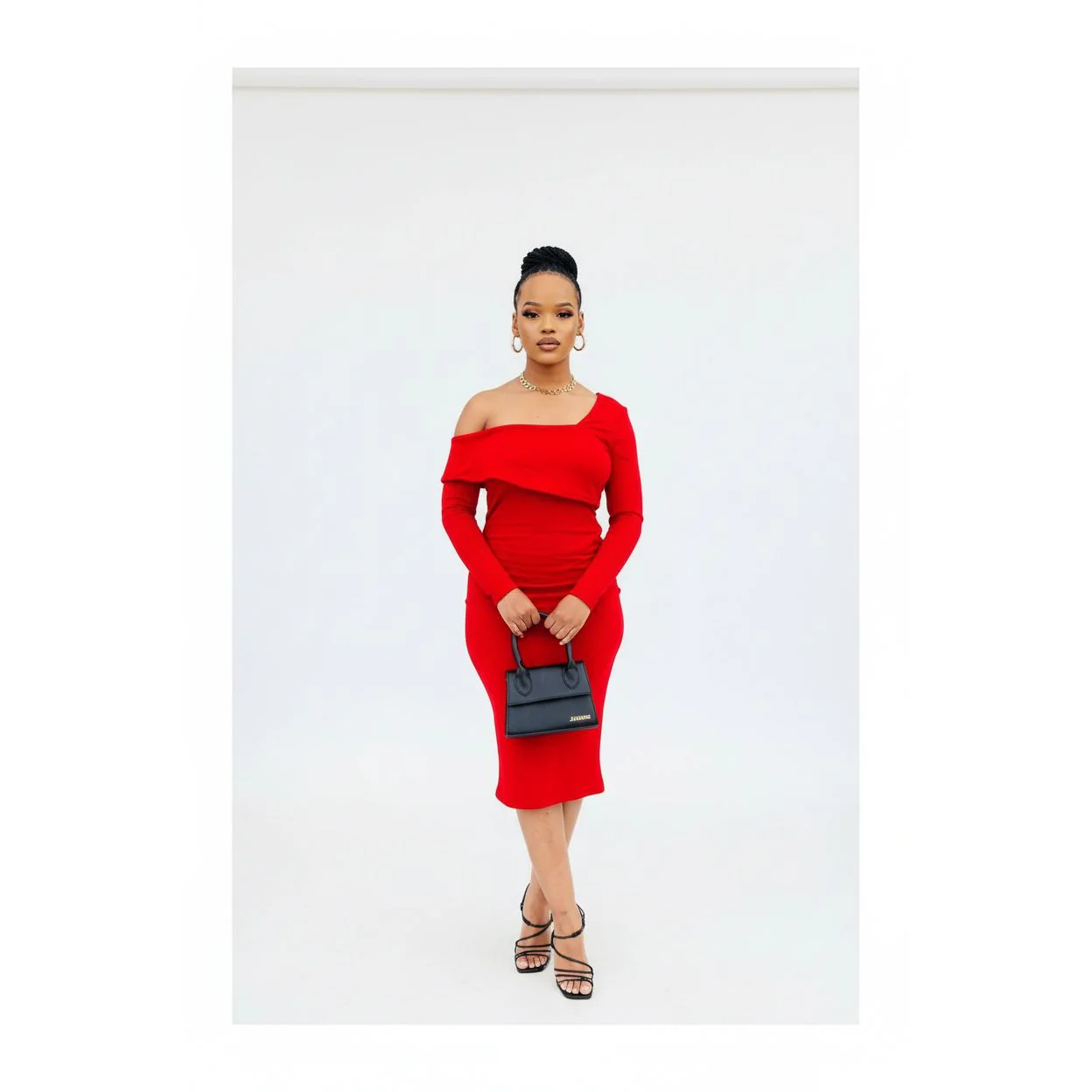 Bodycon One Hand Off Shoulder Dress - Image 2