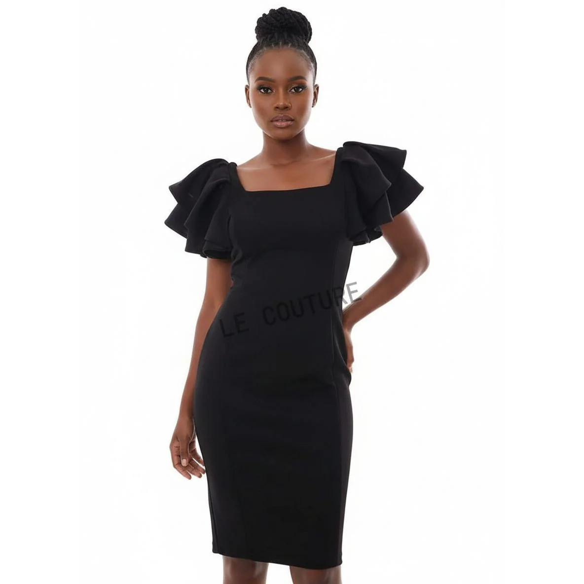 Bodycon Ruffles Sleeves Dress - Image 4