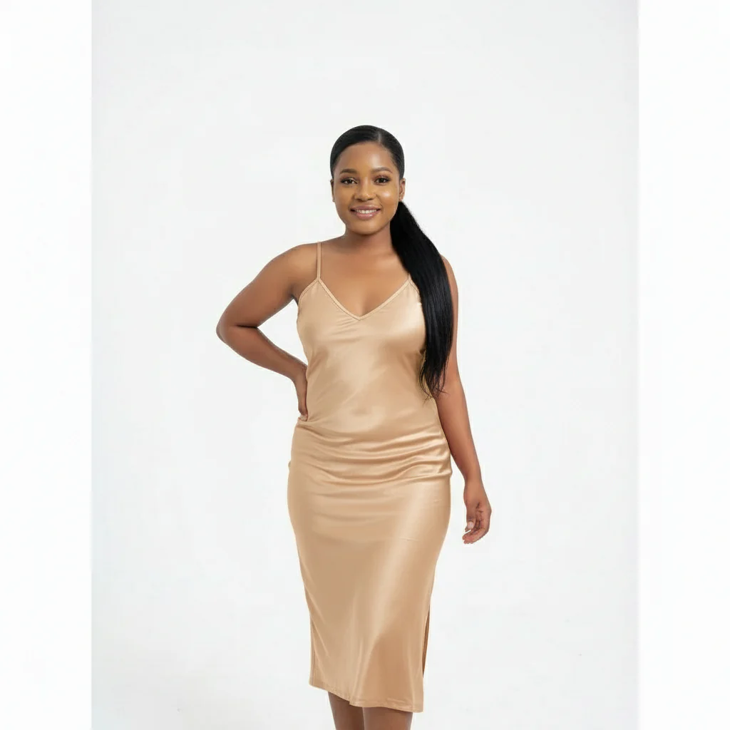 Bodycon Sleeveless Satin Dress - Image 4