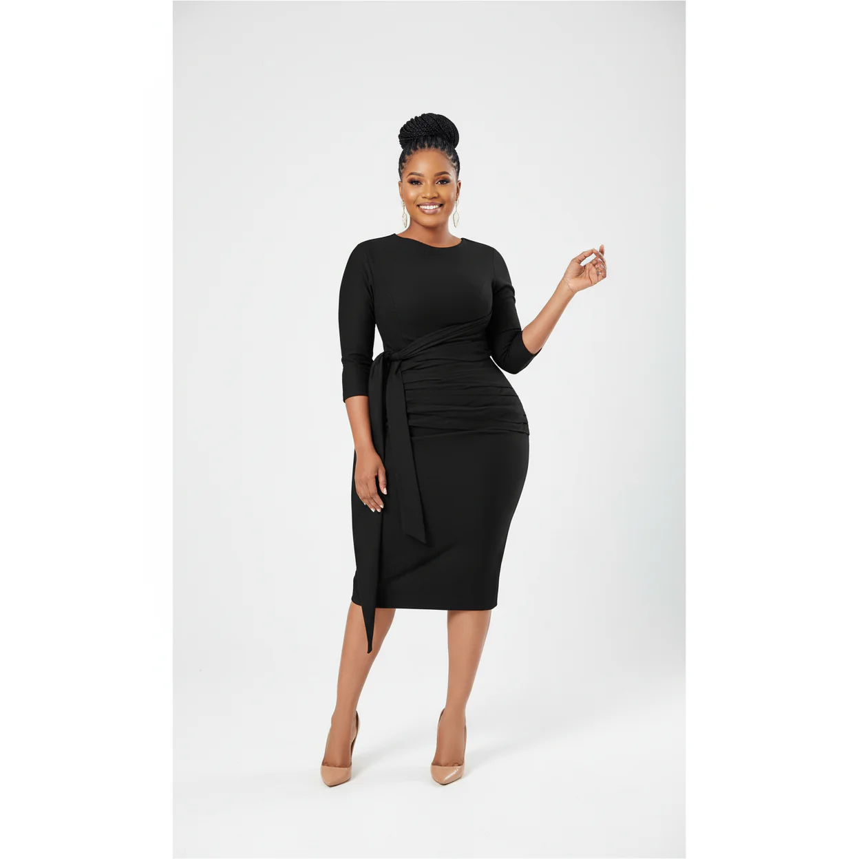 Luxury Bodycon Slim Midi Dress. - Image 4