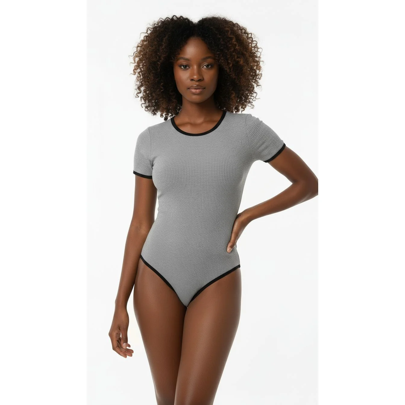 Sexy One Piece Bodycon Bodysuit Short Sleeve. - Image 3