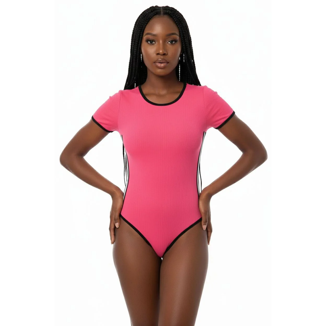 Sexy One Piece Bodycon Bodysuit Short Sleeve. - Image 4