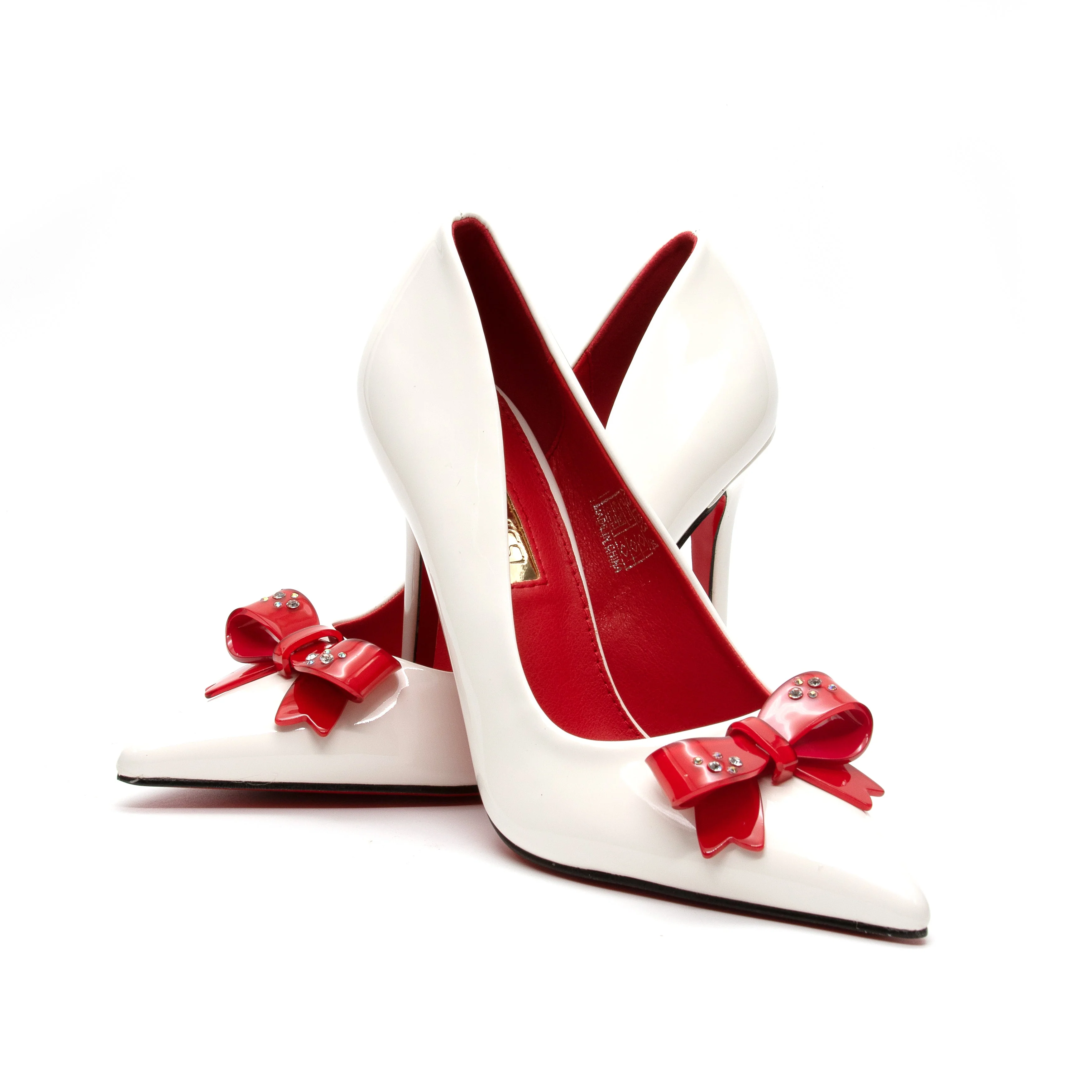 Bottom and Inner Red Bow Decorated High Heel Shoes - Image 8