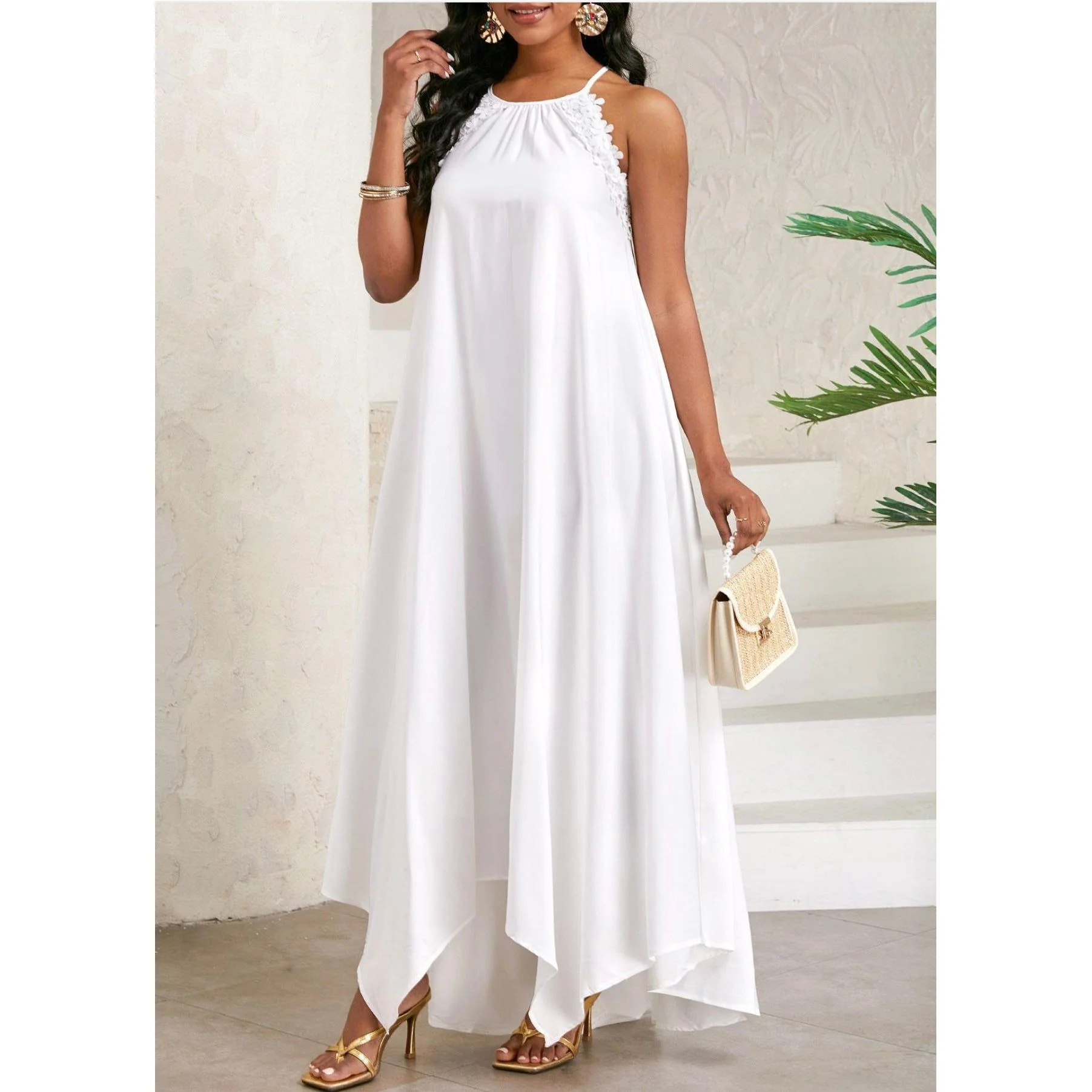 Bow Back Spaghetti Strap Backless Elegant Dress. - Image 2