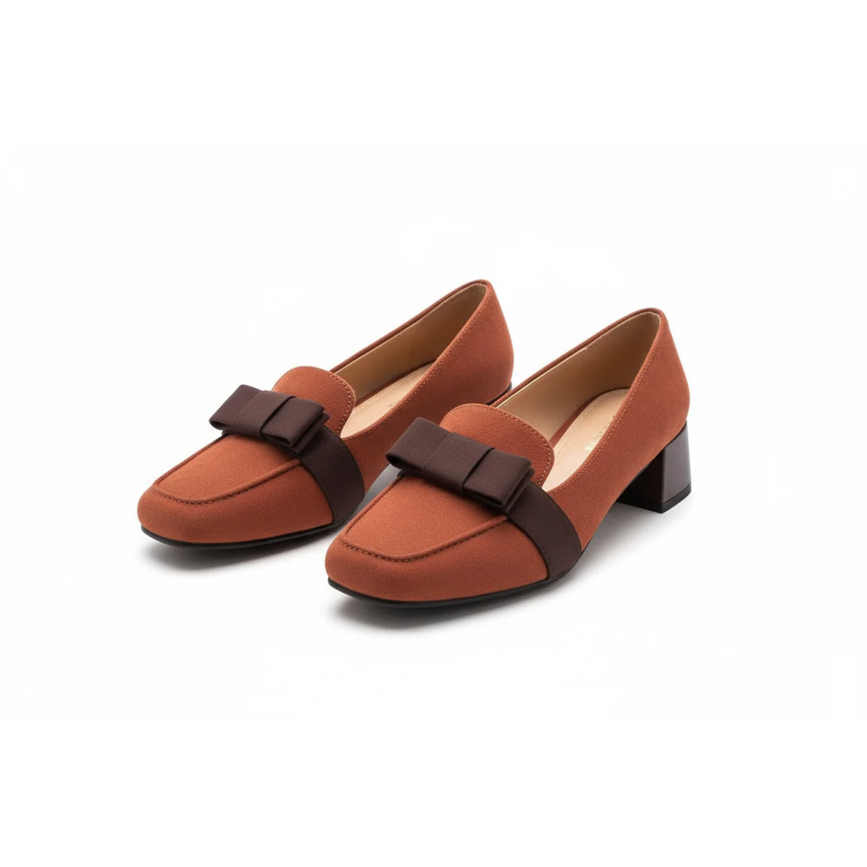Bow Decoration Chunky Block Heel Pumps - Image 2
