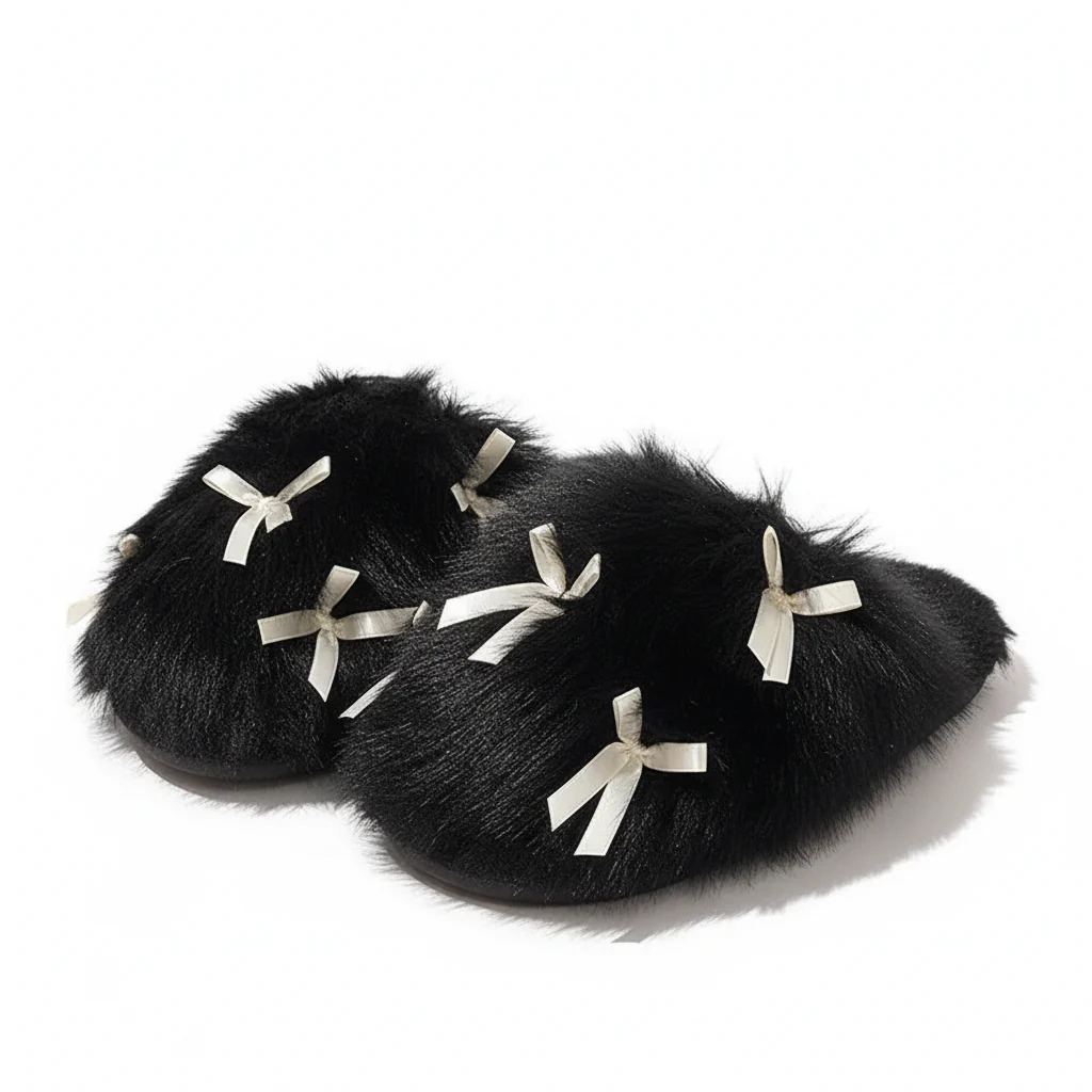 Bow Knot Household Cotton Slippers - Image 3