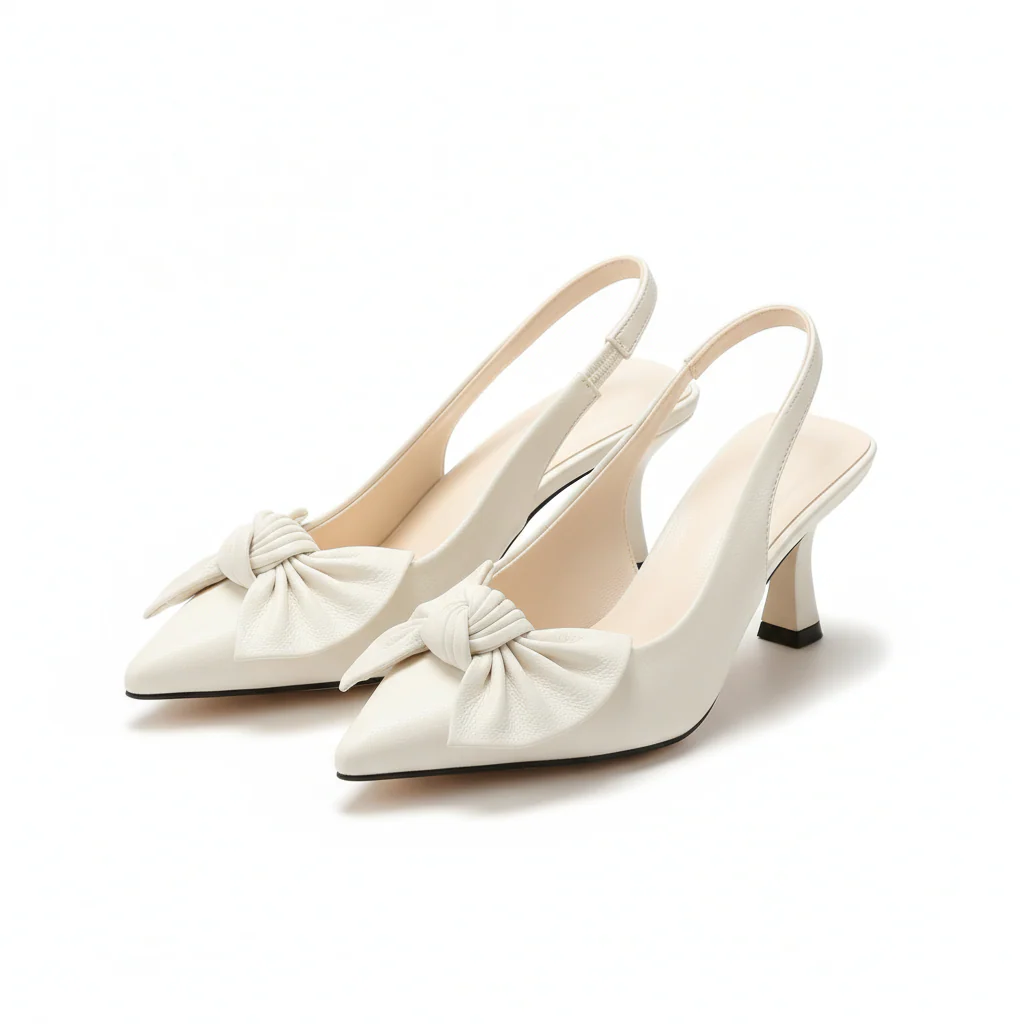 Bow-tie Small Short Thin Stylish Heel Pumps - Image 2