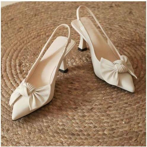 Bow-tie Small Short Thin Stylish Heel Pumps - Image 4