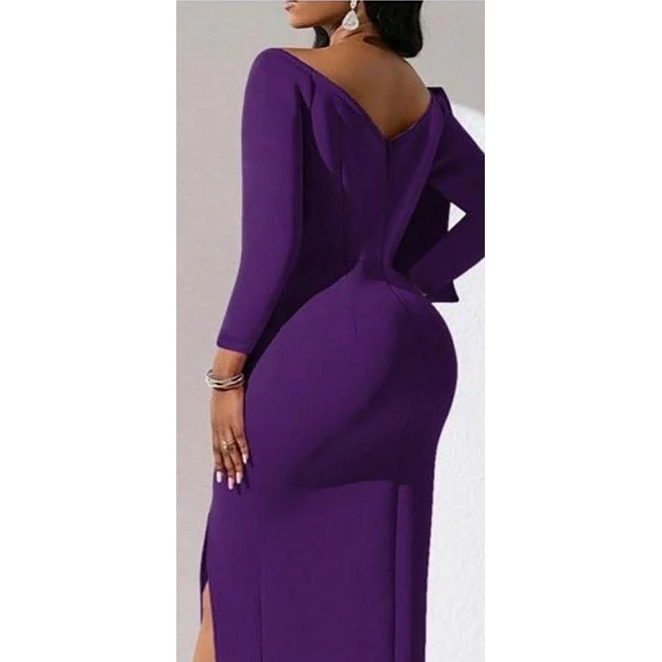 Bowknot Long Sleeve Dress - Image 2