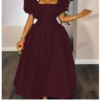 Bubble Sleeve Pleated Maxi Dress - Image 6
