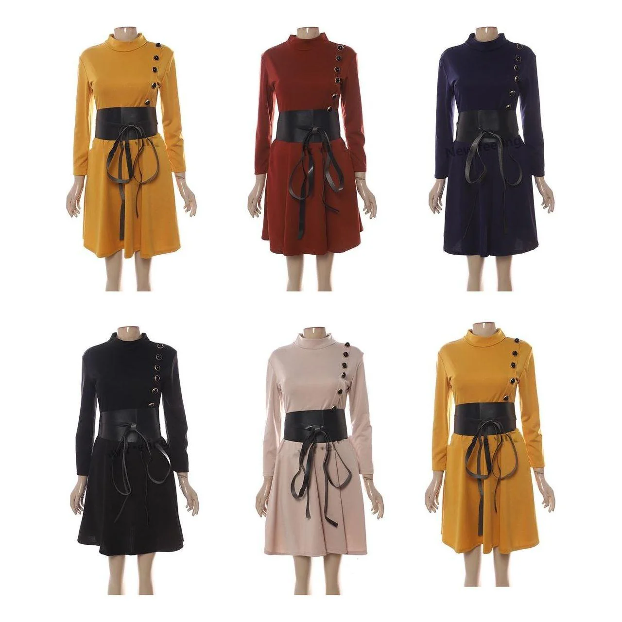 Butoon Detailed Vintage Dress  - Image 3