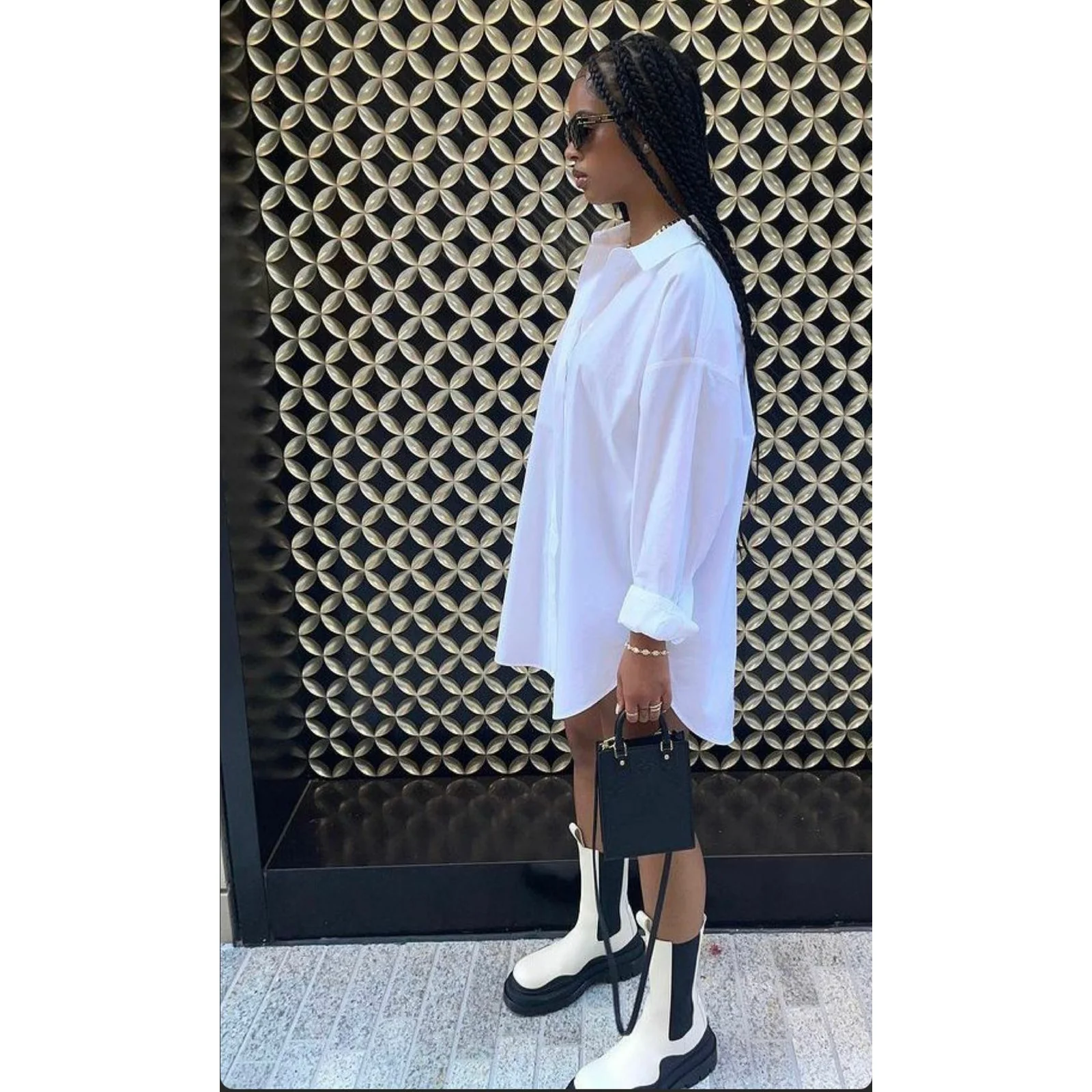 Button Detailed Mini Shirt Dress - Image 4