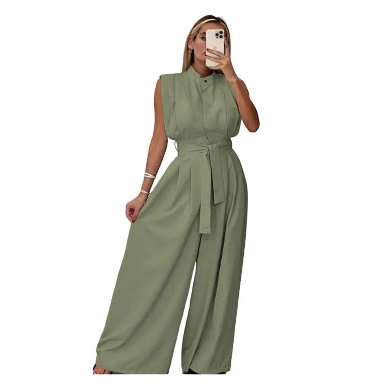 Button Detailed Palazzo Jumpsuit - Image 4
