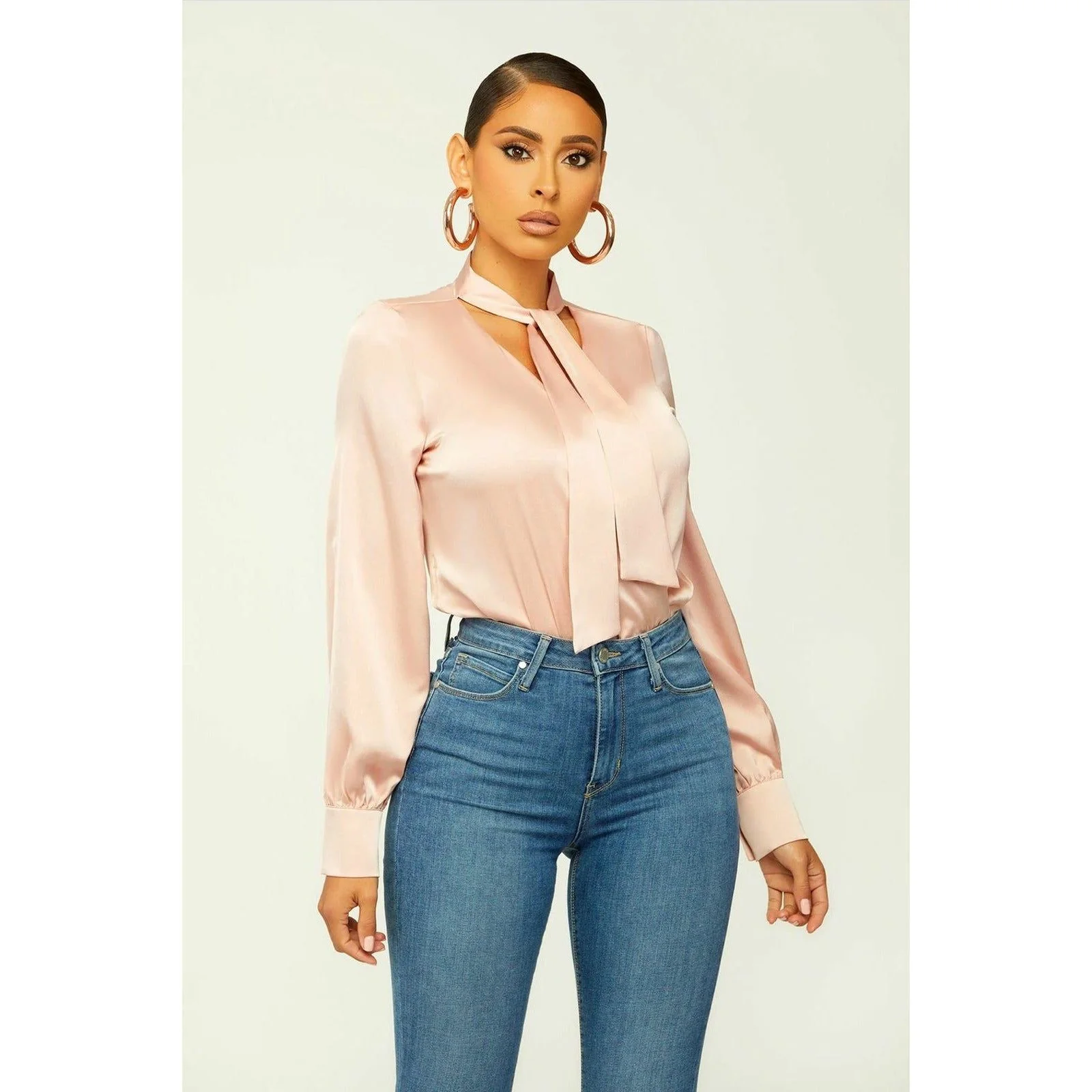 Button Detailed Silk Shirt - Image 2