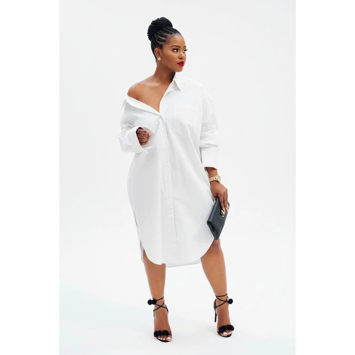 Button Plus Size Shirt - Image 4