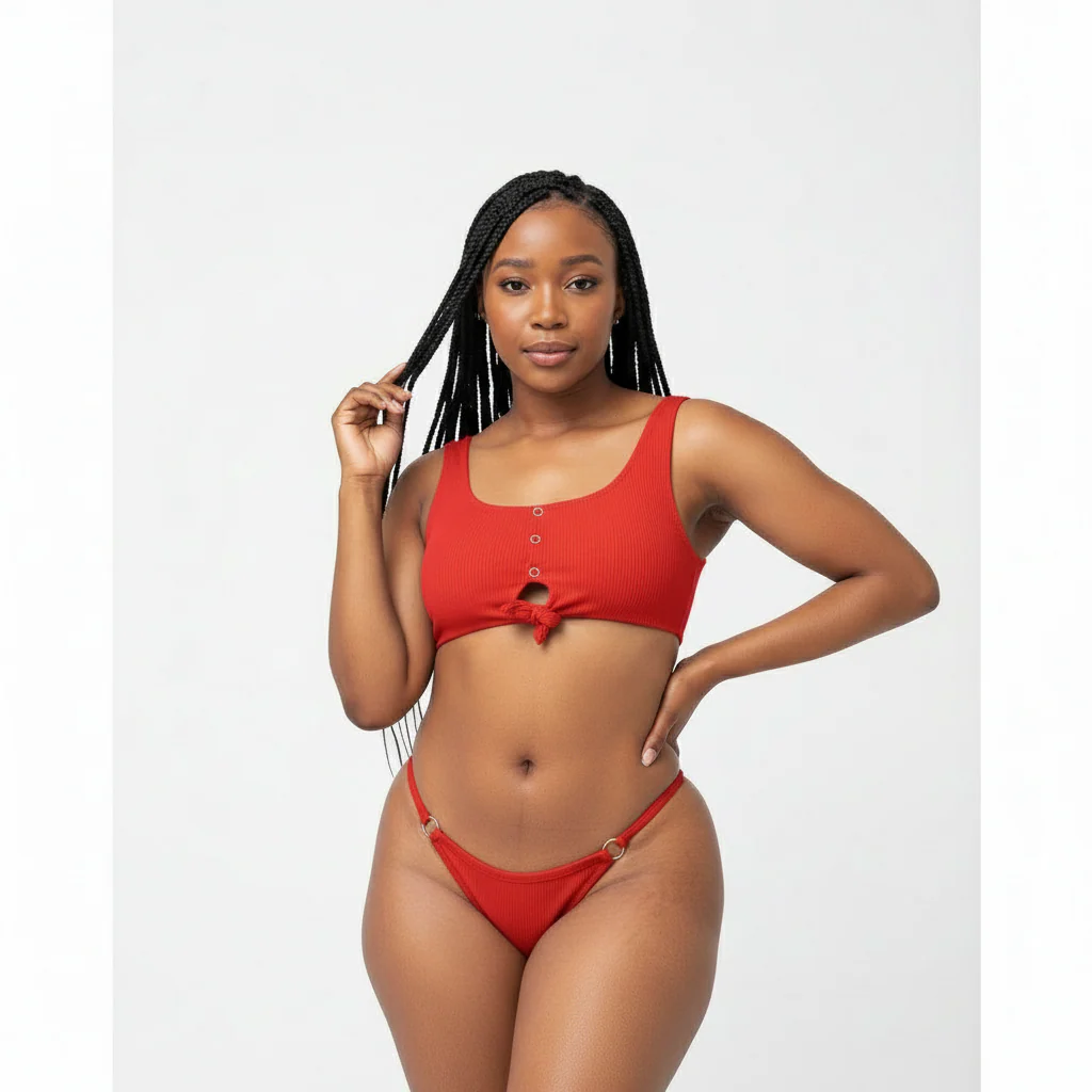 button tie bikini set - Image 3
