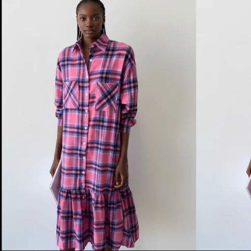 Buttoned Long Sleeve Dress - Image 2