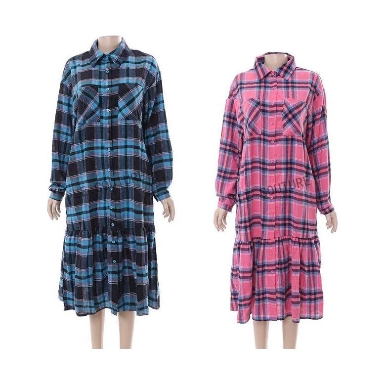Buttoned Long Sleeve Dress - Image 3