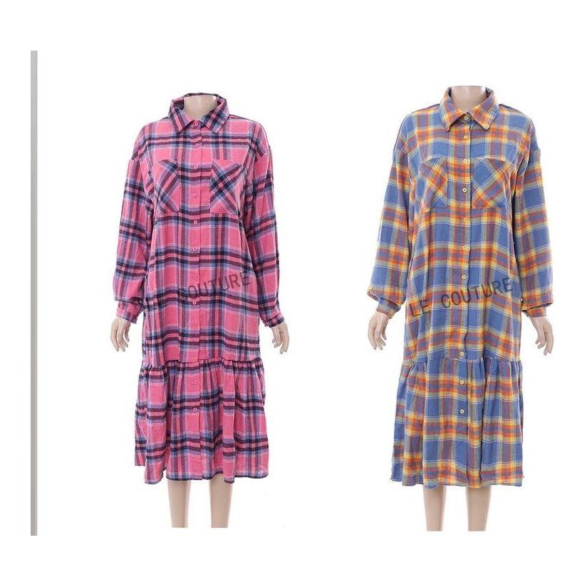Buttoned Long Sleeve Dress - Image 4