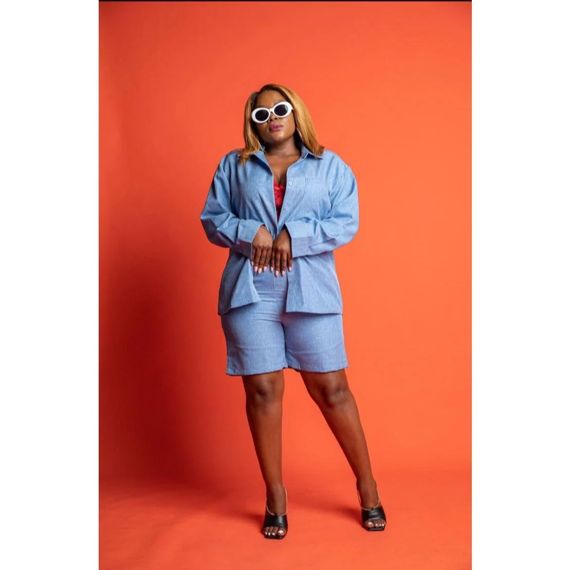 Buttoned Solid Color Set - Image 2