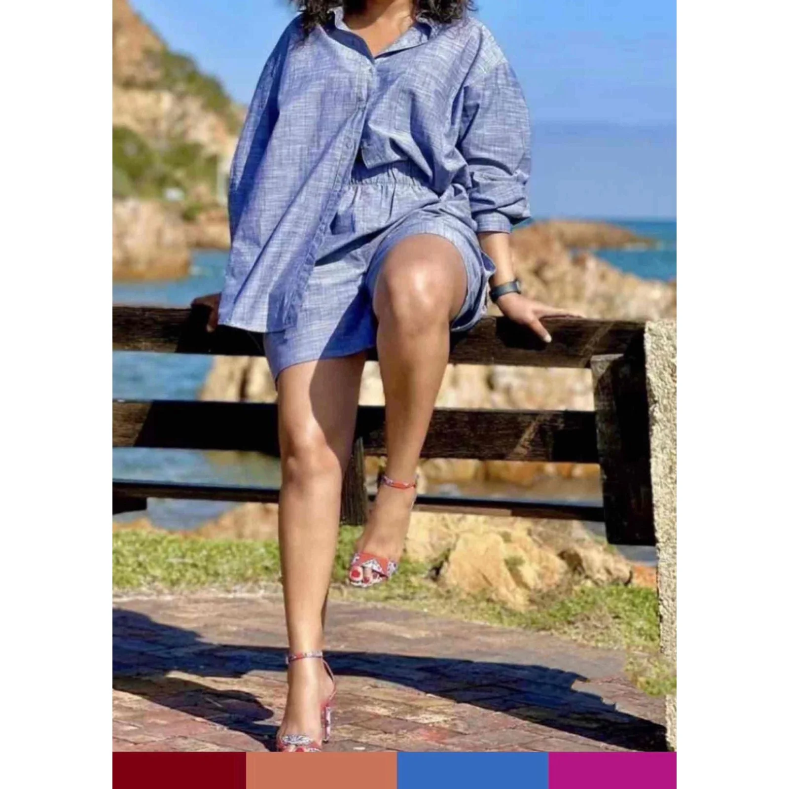 Buttoned Solid Color Set - Image 3