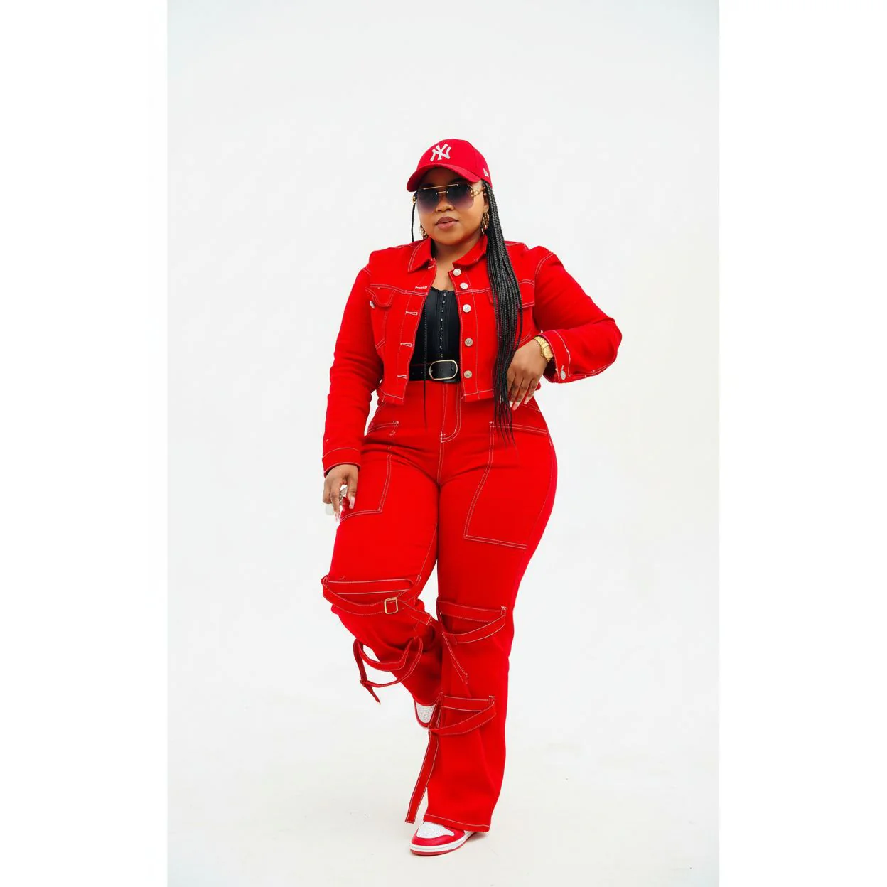 Buttoned Solid Color Top & Pant Set