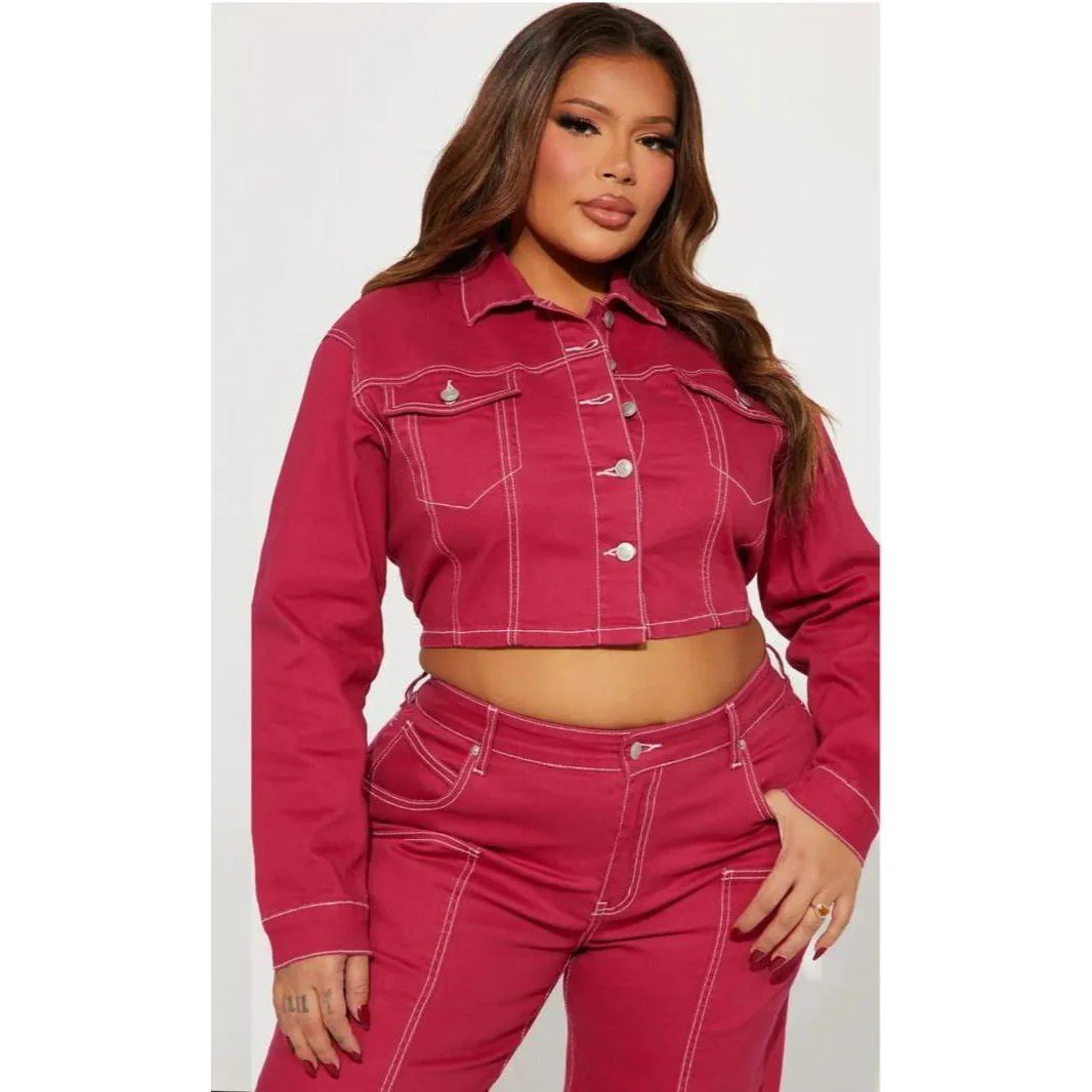 Buttoned Solid Color Top & Pant Set - Image 9