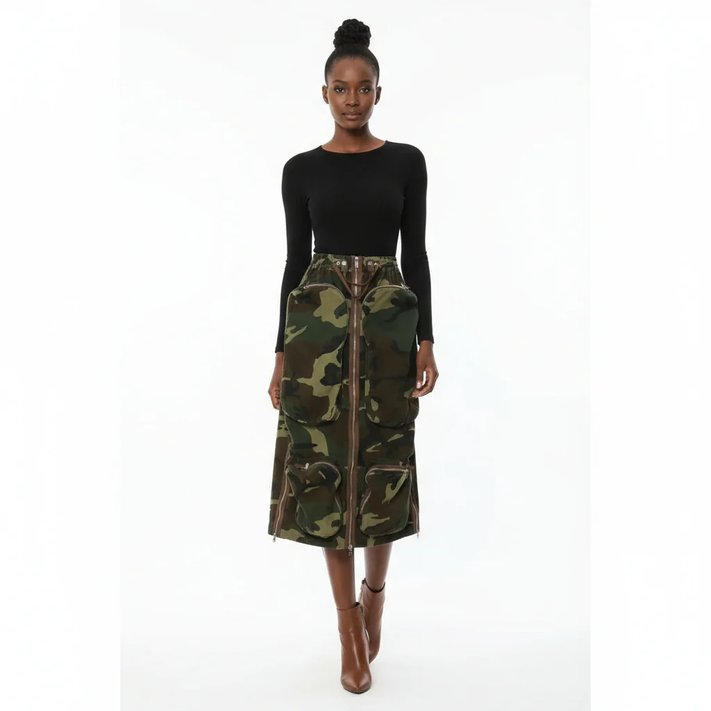 Camouflage Cargo Skirt - Image 2