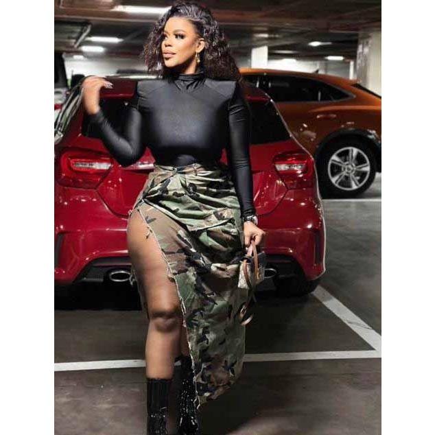 Camouflage Side Slit Skirt - Image 3
