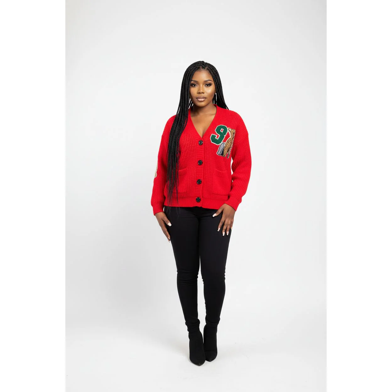 Cardigan V-neck Long Sleeve Soft Knitted Coat - Image 3