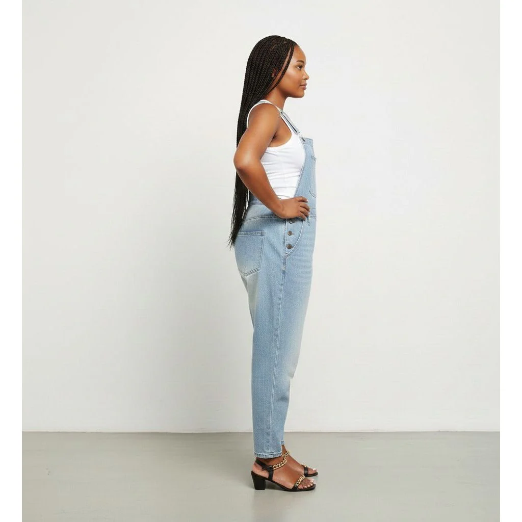 Cargo Denim Buttoned Jumpsuit - Image 3