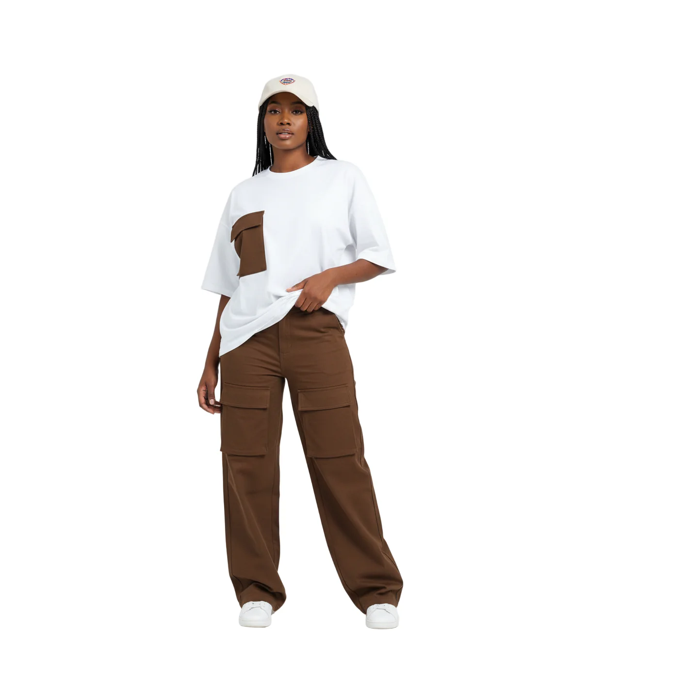 High Waisted Cargo Pants & Matching T-Shirt Set - Image 3