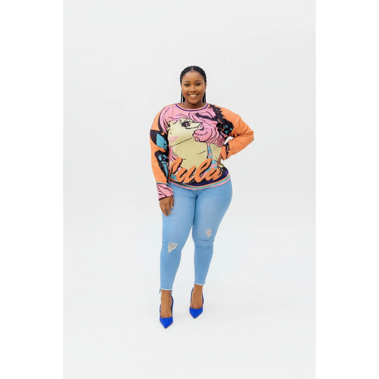 Cartoon Print Longsleeve Sweater Top - Image 2