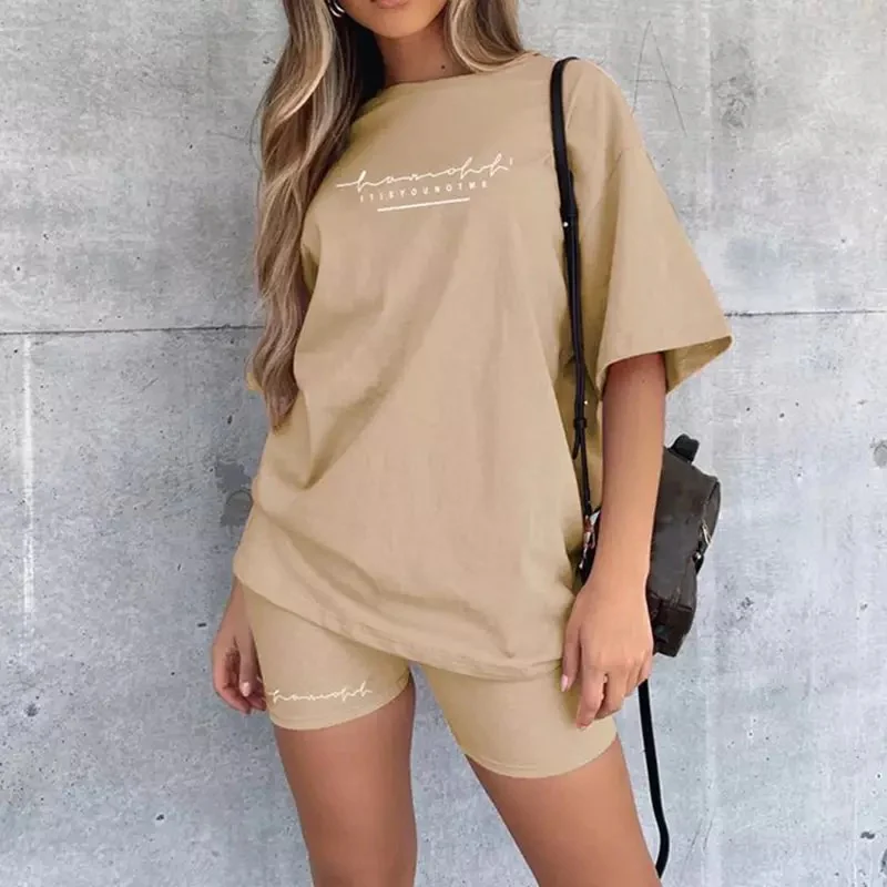 Casual Basic Oversize Shirt and Shorts Set - Image 2