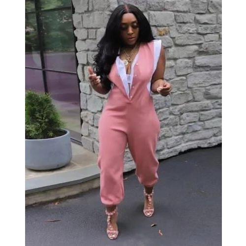 Casual Button Pocket Design Jumpsuit - Image 2