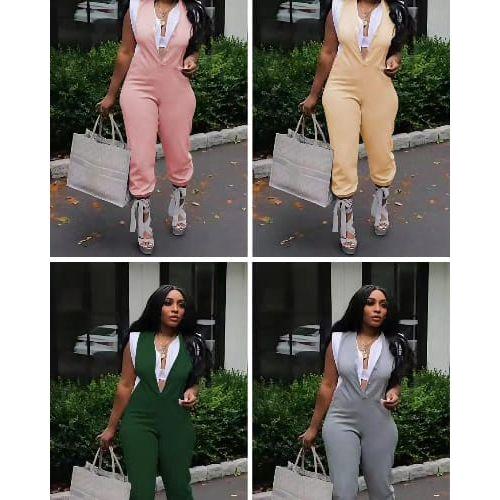 Casual Button Pocket Design Jumpsuit - Image 7