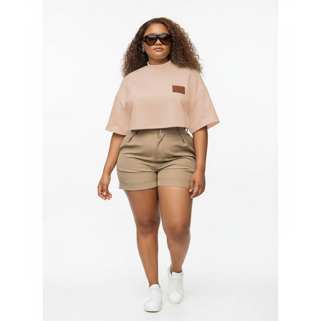 Casual Oversized  Short Sleeve Crop T-Shirt - Image 2