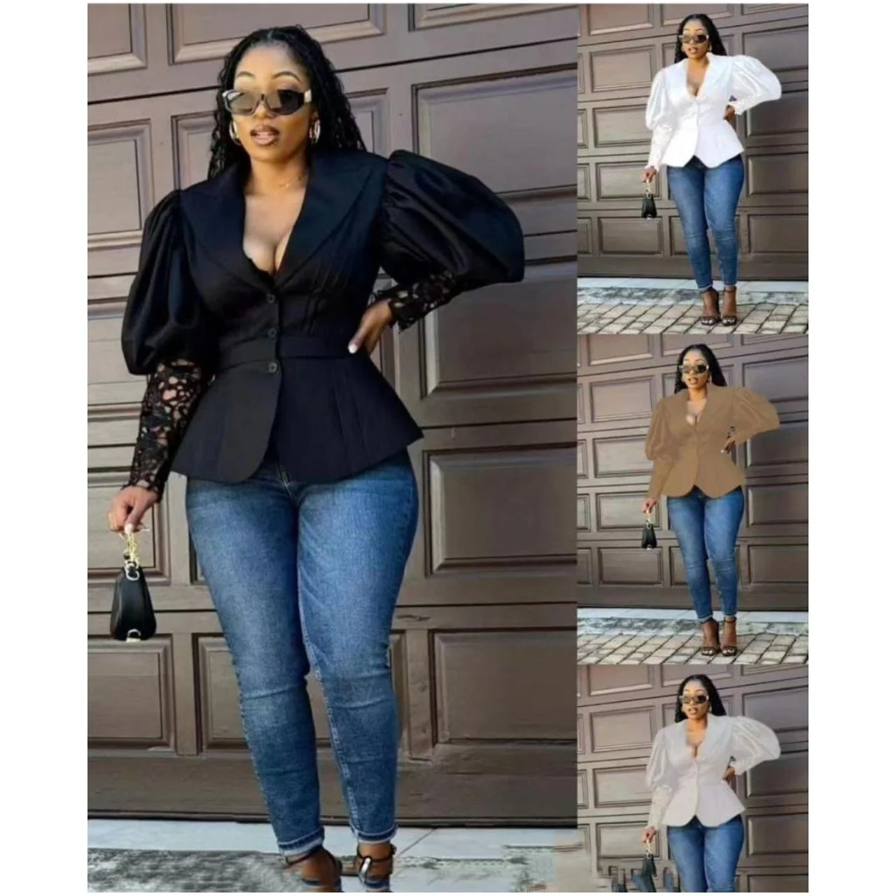 Casual Puff Sleeve Office Blazers. - Image 2